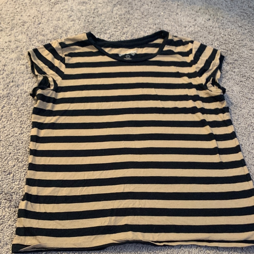 Universal Thread Black and Tan Striped Tee